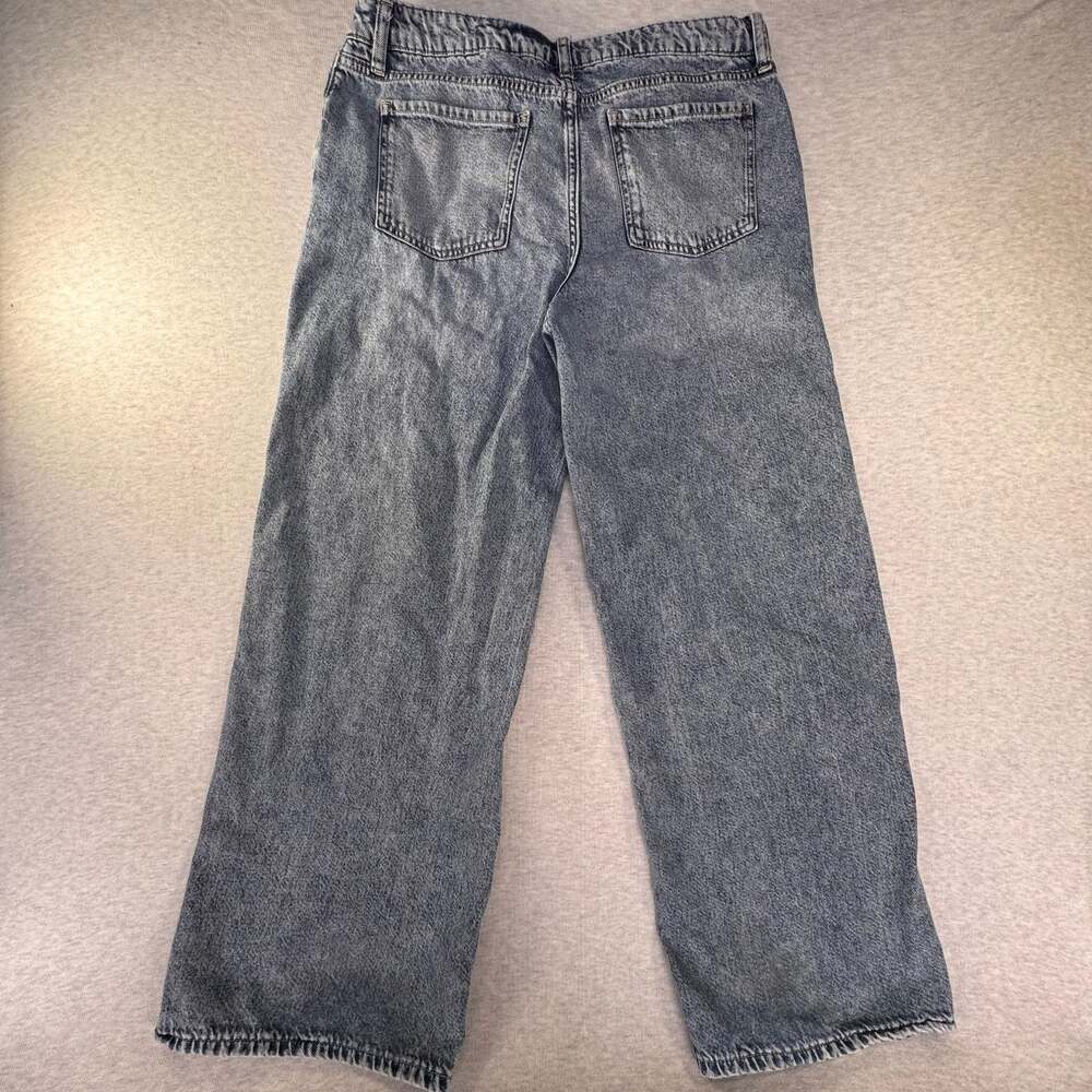 Thereabouts Girls Acid Wash Extra Wide Leg Jeans with Graphic Hearts and Stars